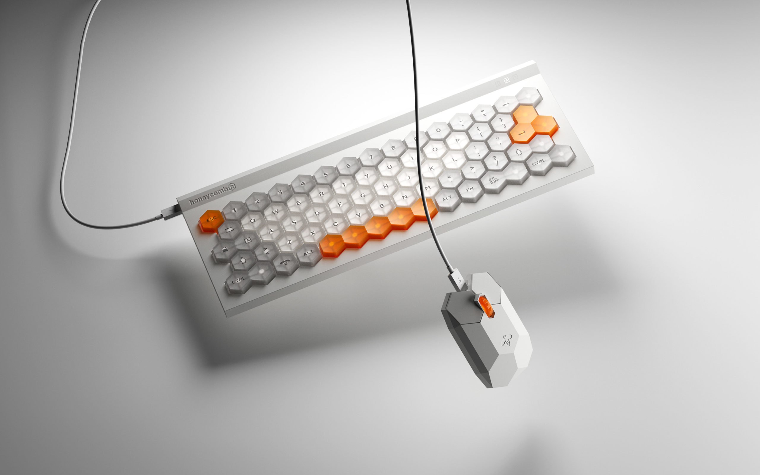 Honeycomb keyboard and mouse